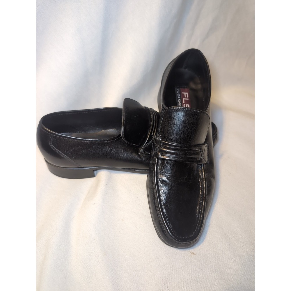 FLS Florsheim Leather Como Moc Toe Slip On Loafer Dress Shoes Mens Sz 9